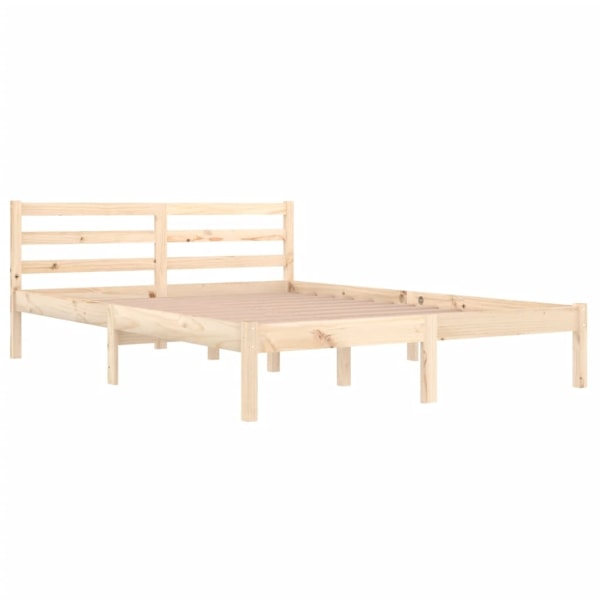vidaXL Sängram massiv furu 140x200 cm Brun