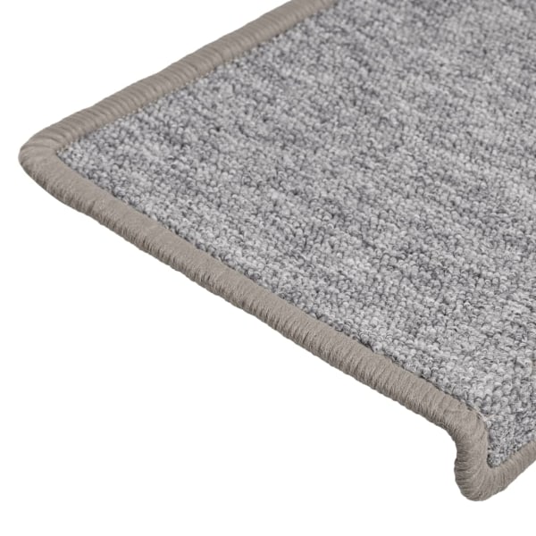 vidaXL Trappmattor 15 st 65x21x4 cm ljusgrå rektangulär kant grå
