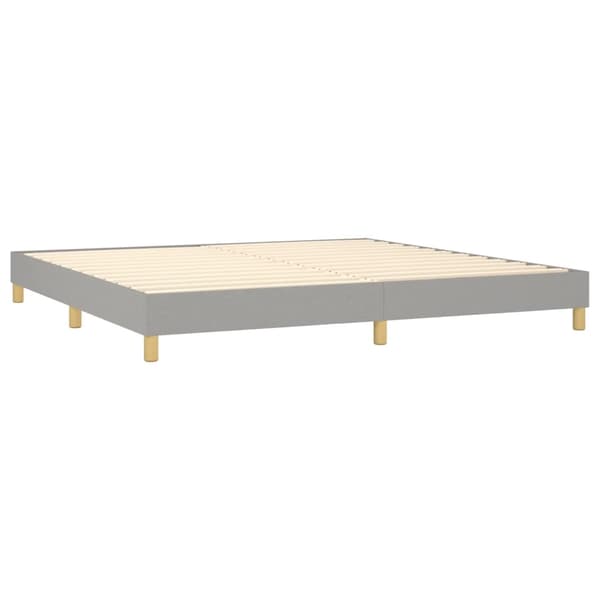 vidaXL Ramsäng med madrass ljusgrå 200x200 cm tyg Grå