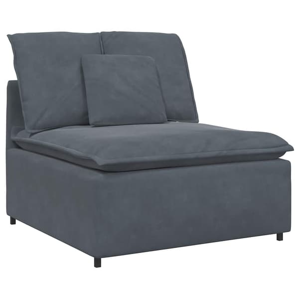 vidaXL Modulsoffa med dynor sammet mörkgrå Grå