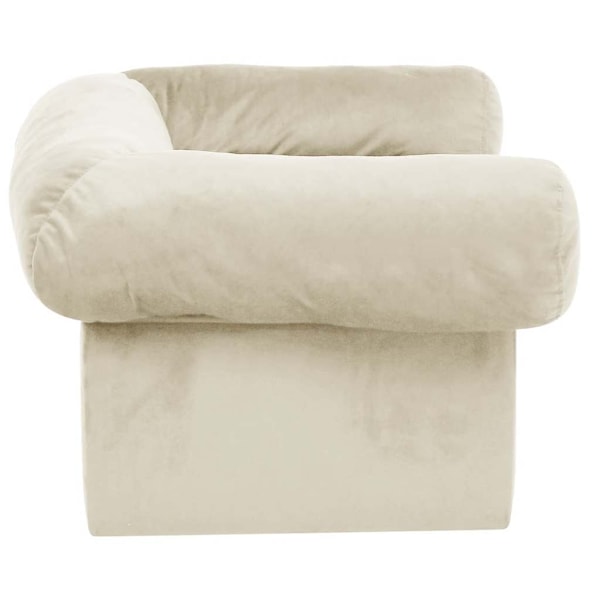 vidaXL Hundsoffa med låda Gräddvit 75x50x38 cm plysch Creme