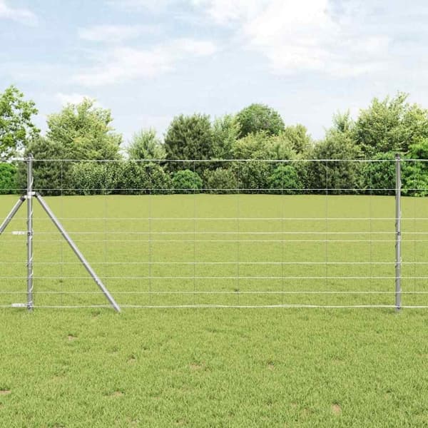 vidaXL Markfixerat Svetsat Stängsel 100 x 1 m Galvaniserat stål Silver Silver