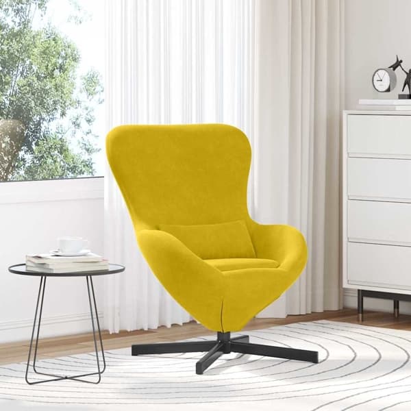 vidaXL Äggfåtölj Gul 63 x 73 x 90 cm Sammet Gul
