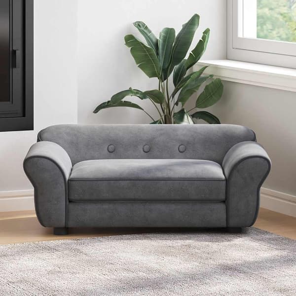 vidaXL Hundsoffa mörkgrå 72x45x30 cm plysch grå