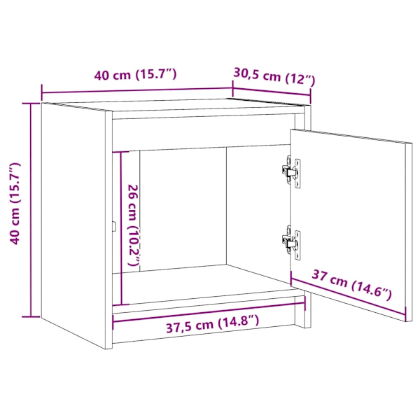 vidaXL Sängbord 2 st 40x30,5x40 cm massiv furu Brun