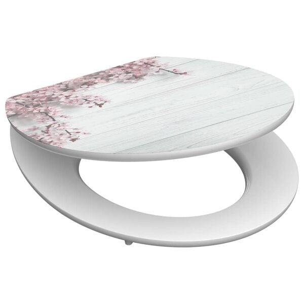 SCHÜTTE Toalettsits högglans med mjuk stängning FLOWERS & WOOD MDF multifärg