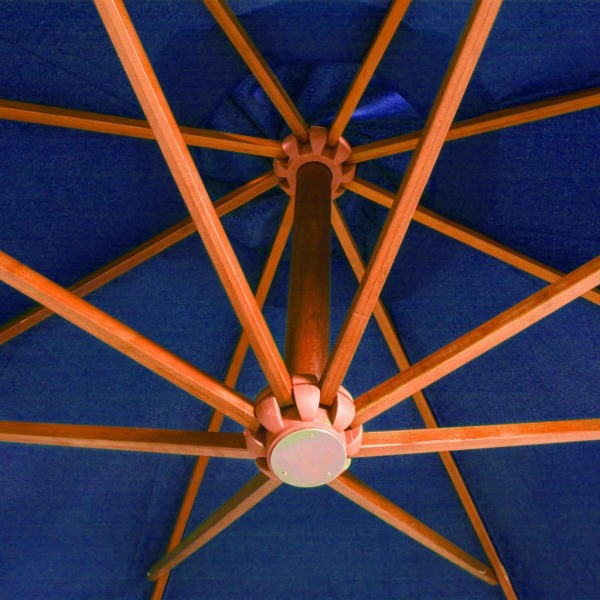 vidaXL Hängande parasoll med stång azurblå 3,5x2,9 m massivt gra Blå