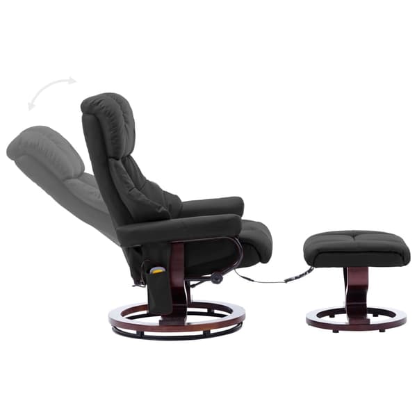 vidaXL Massagefåtölj grå konstläder och böjträ grå