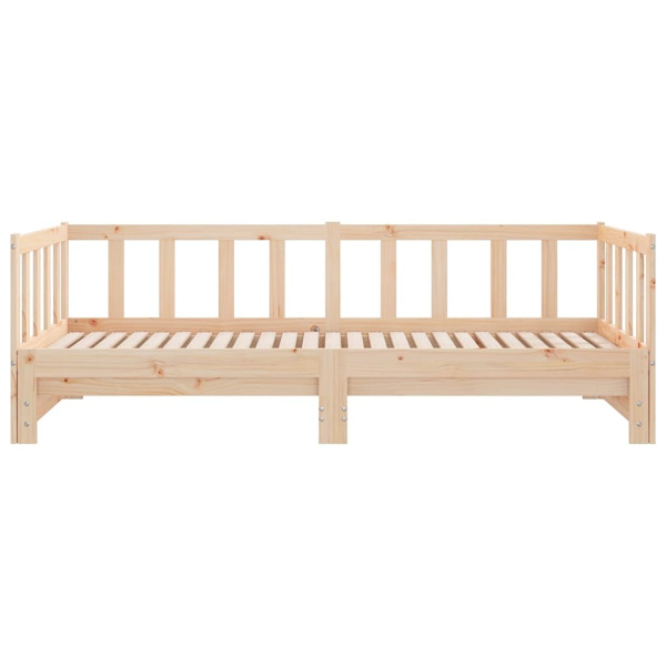 vidaXL Utdragbar dagbädd 2x(80x200) cm massiv furu Brun