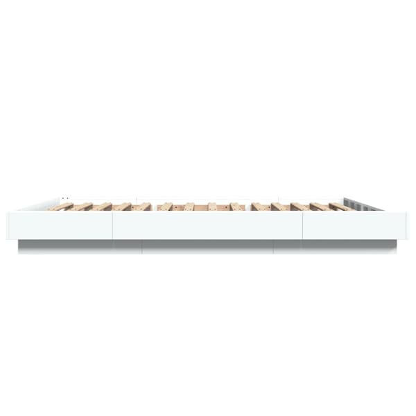 vidaXL Sängram vit 135x190 cm konstruerat trä Vit