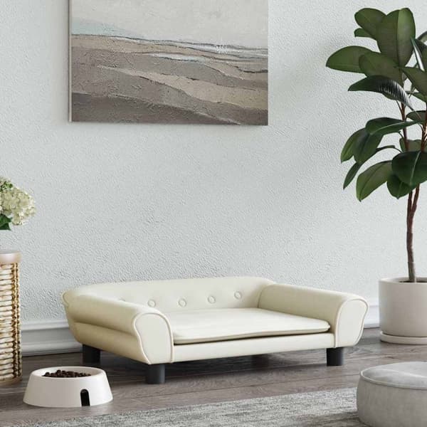 vidaXL Hundbädd gräddvit 70x48x22 cm sammet Kräm