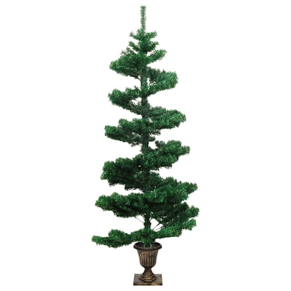 vidaXL Belyst plastgran med kruka grön 120 cm PVC Grön