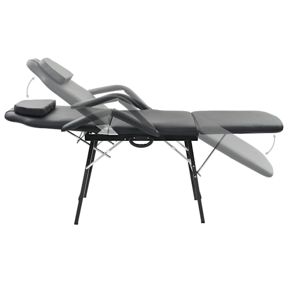 vidaXL Bärbar behandlingsstol konstläder 185x78x76 cm svart Svart