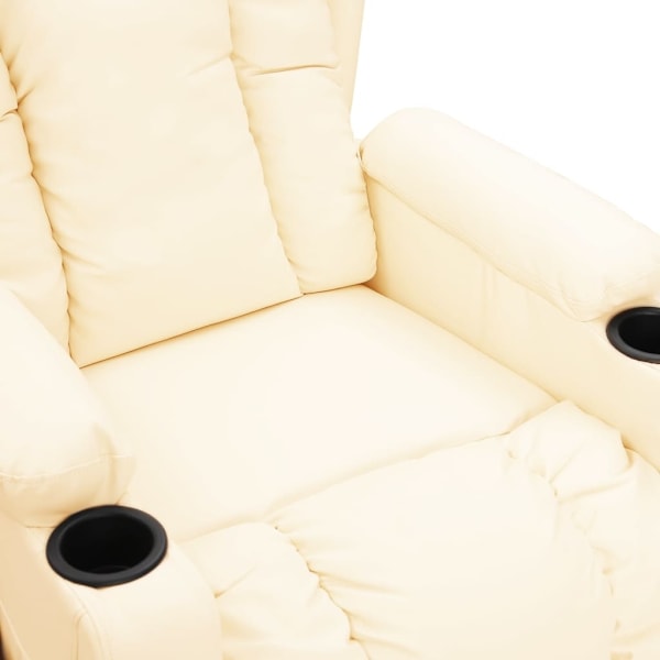 vidaXL Reclinerfåtölj gräddvit konstläder Creme