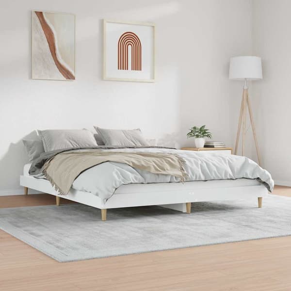 vidaXL Sängram vit 120x200 cm konstruerat trä Vit