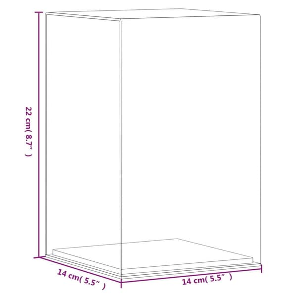 vidaXL Akryllåda transparent 14x14x22 cm Transparent