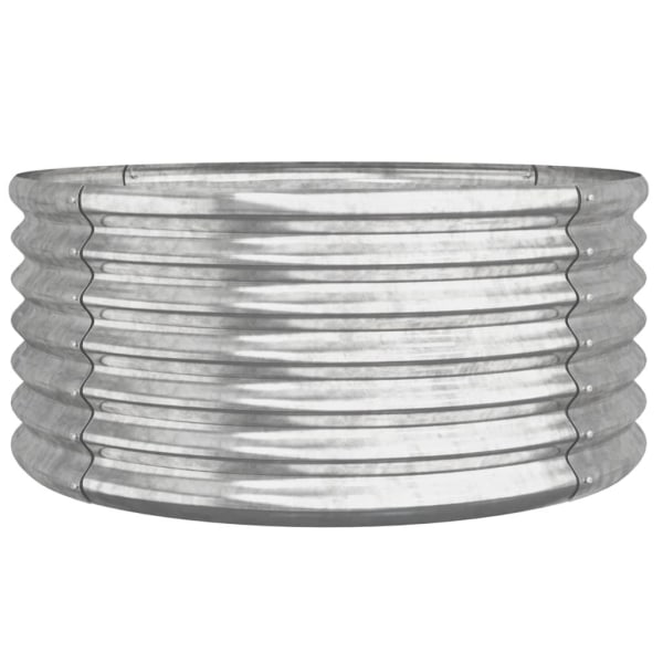 vidaXL Odlingslåda pulverlackerat stål 80x80x38 cm silver Silver