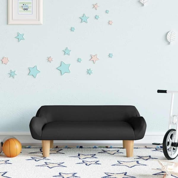 vidaXL Barnsoffa svart 70x40x24 cm tyg art