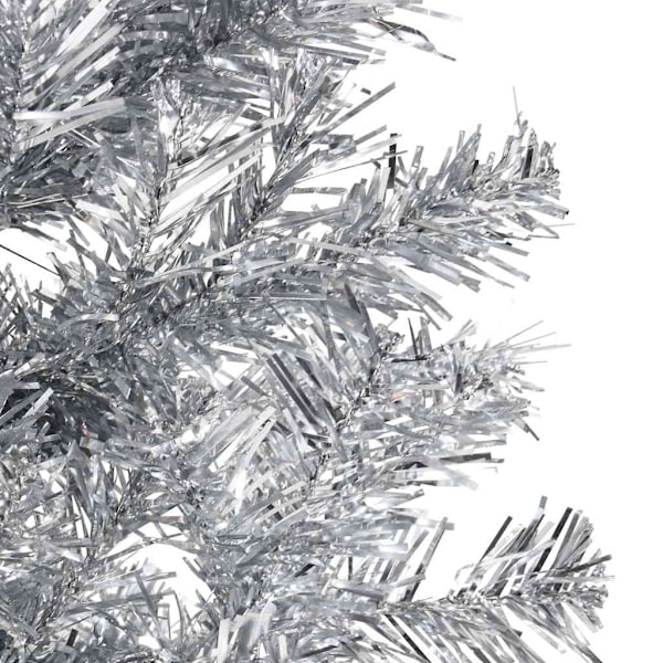 vidaXL Smal halv plastgran med stativ silver 120 cm Silver