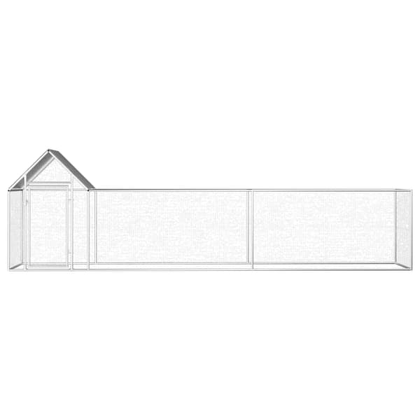 vidaXL Hönsbur 5x1x1,5 m galvaniserat stål Silver