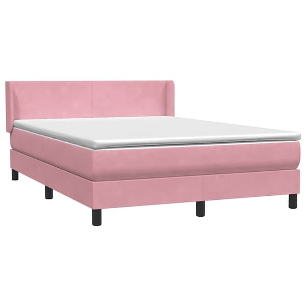 vidaXL Ramsäng med madrass rosa 140x210 cm sammet Rosa
