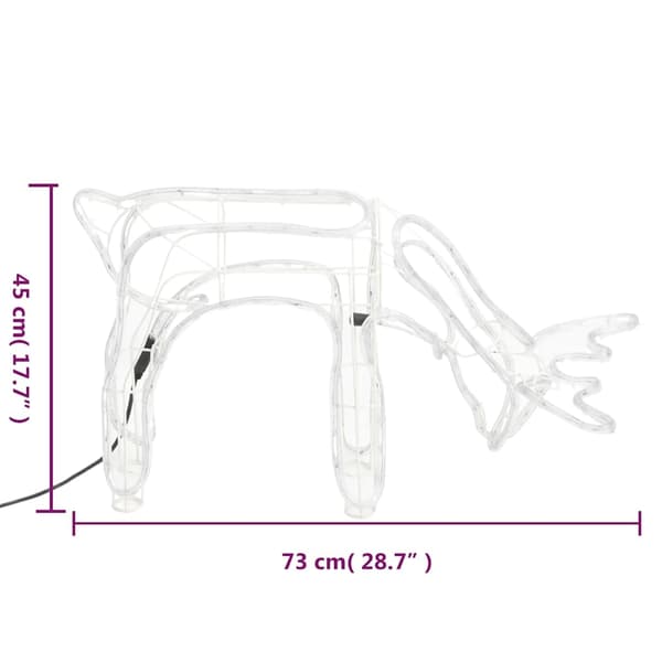 vidaXL Renfigur ljusslinga varmvit 73x31x45 cm