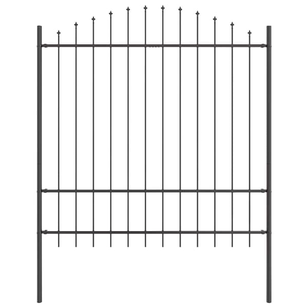 vidaXL Trädgårdsstängsel 8 pcs Grå 170 x 215 cm Pulverlackerat stål Grå