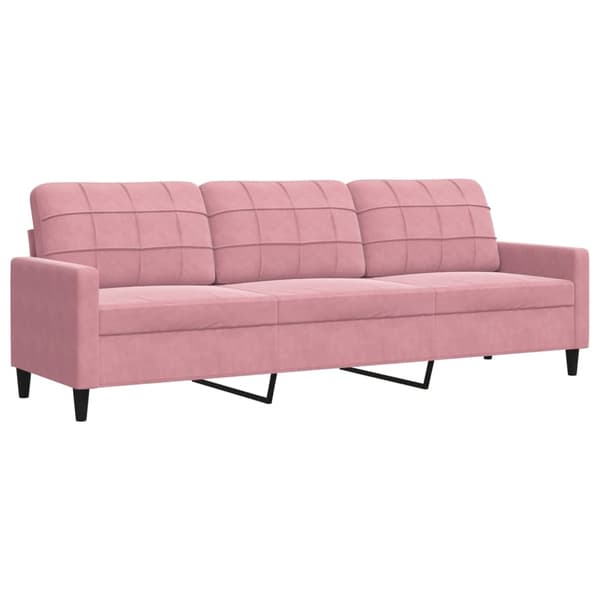 vidaXL Soffgrupp med dynor 2 delar rosa sammet Rosa