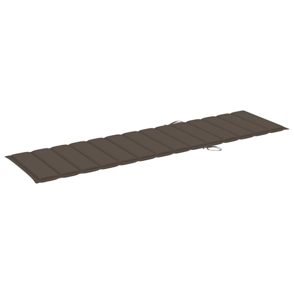 vidaXL Solsäng 2 st med bord och dyna massiv teak Taupe
