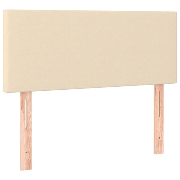 vidaXL Ramsäng med madrass gräddvit 90x190 cm tyg Kräm