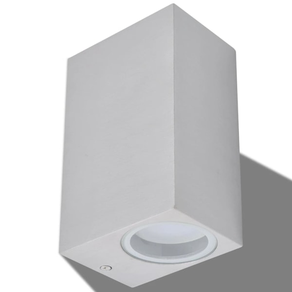 vidaXL Utomhusvägglampa LED 2 st fyrkantiga uppåt/nedåt Silver