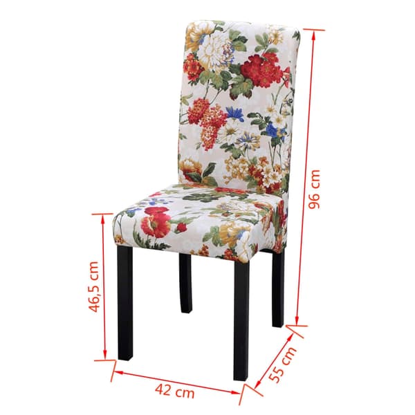 vidaXL Matstolar trä blom-design 2 st multifärg