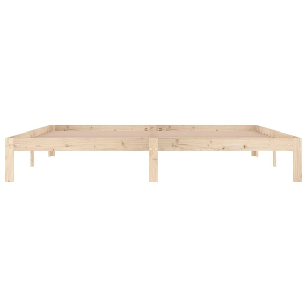 vidaXL Sängram massiv furu 200x200 cm Brun