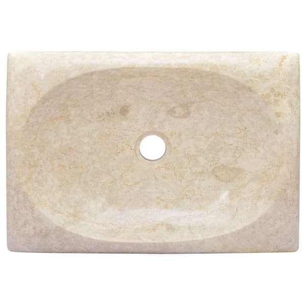 vidaXL Handfat gräddvit 50x35x10 cm marmor Creme