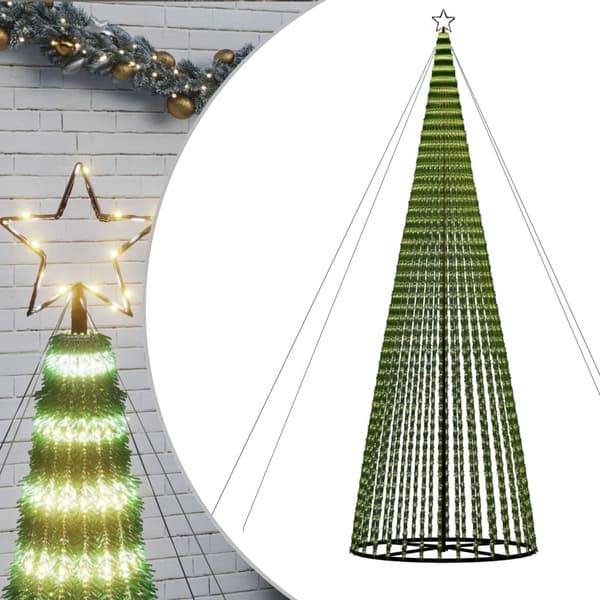 vidaXL LED julgran 1544 LED varmvit 500 cm Varmvit