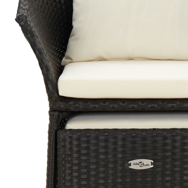 vidaXL Loungegrupp med dynor 2 delar svart konstrotting art