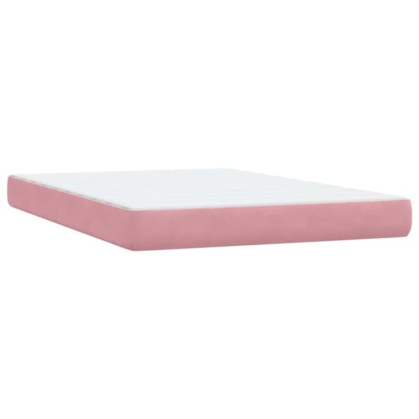 vidaXL Ramsäng med madrass rosa 140x220 cm sammet Rosa