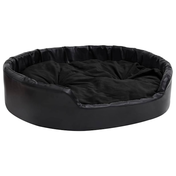 vidaXL Hundbädd svart 99x89x21 cm plysch och konstläder Svart