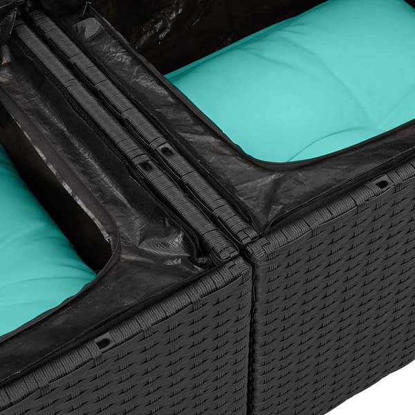 vidaXL Trädgårdsoffset 9 st Poly rattan Svart
