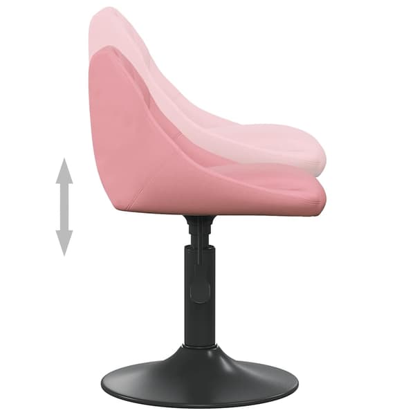 vidaXL Snurrbara matstolar 2 st rosa sammet Rosa