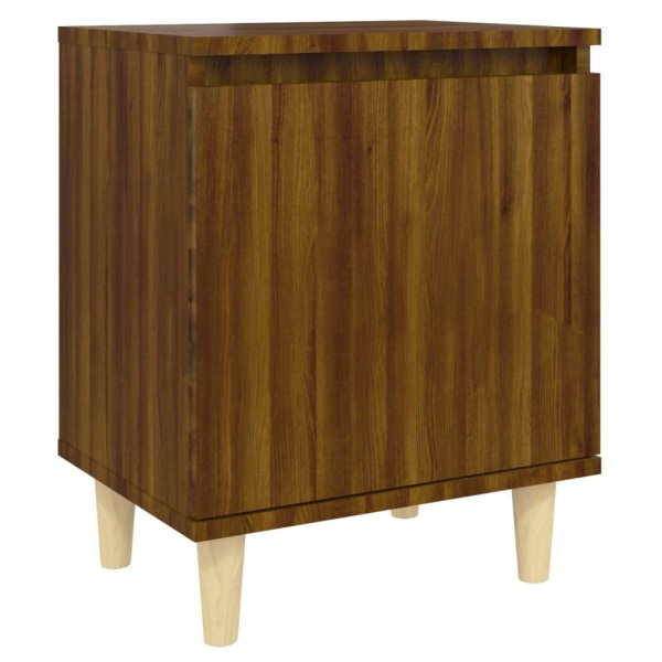 vidaXL Sängbord med massiva träben brun ek 40x30x50 cm Brun