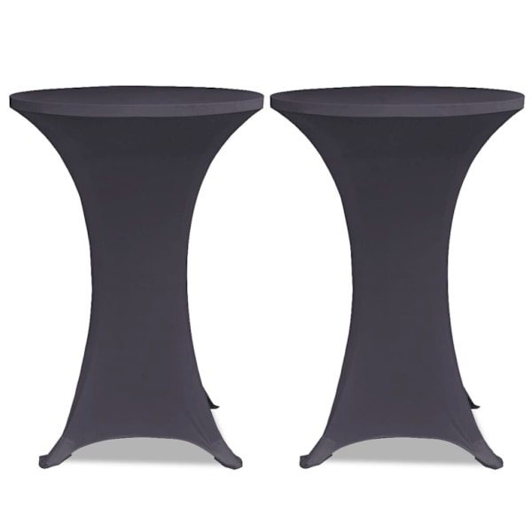 vidaXL Elastiskt bordsöverdrag 2 st 80 cm antracit Antracit