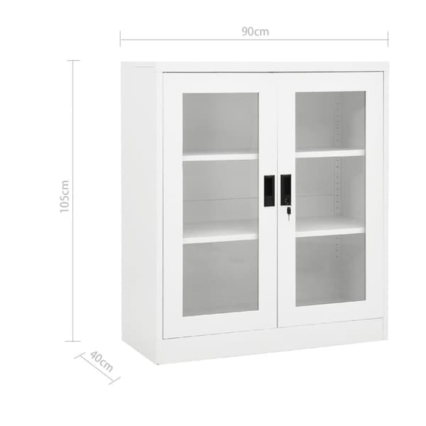 vidaXL Dokumentskåp vit 90x40x105 cm stål Vit