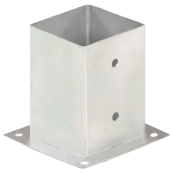 vidaXL Stolpfot 4 st galvaniserad metall 101 mm Silver