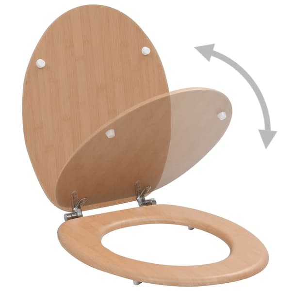vidaXL Toalettsitsar med lock 2 st MDF bambudesign Brun