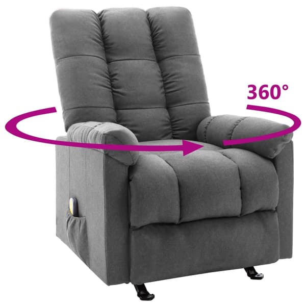 vidaXL Massagefåtölj ljusgrå tyg grå