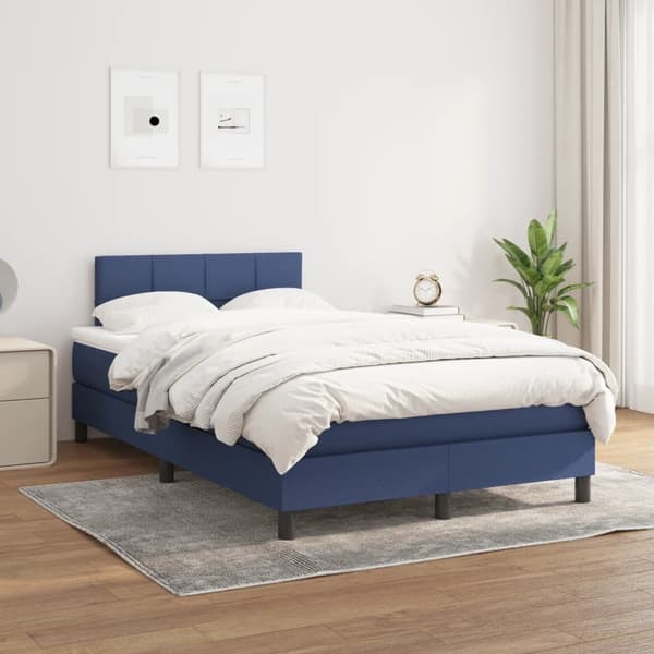vidaXL Ramsäng med madrass blå 120x190 cm tyg Blå