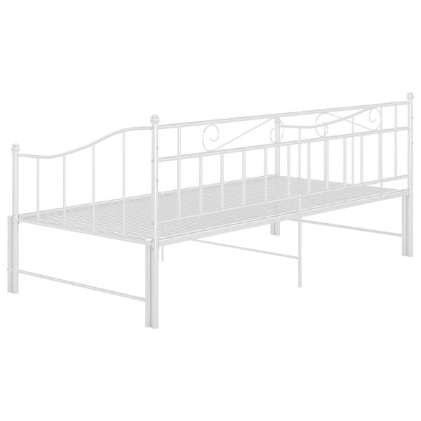 vidaXL Utdragbar sängram bäddsoffa vit metall 90x200 cm Vit