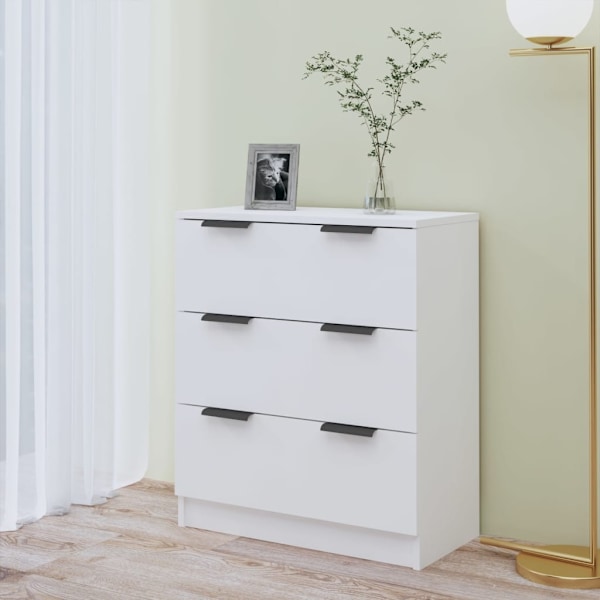 vidaXL Skänk vit högglans 60x30x70 cm konstruerat trä Vit