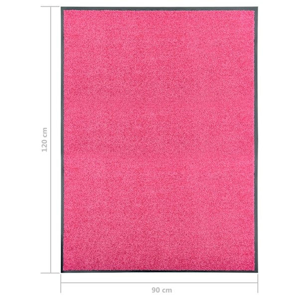 vidaXL Dörrmatta tvättbar rosa 90x120 cm Rosa